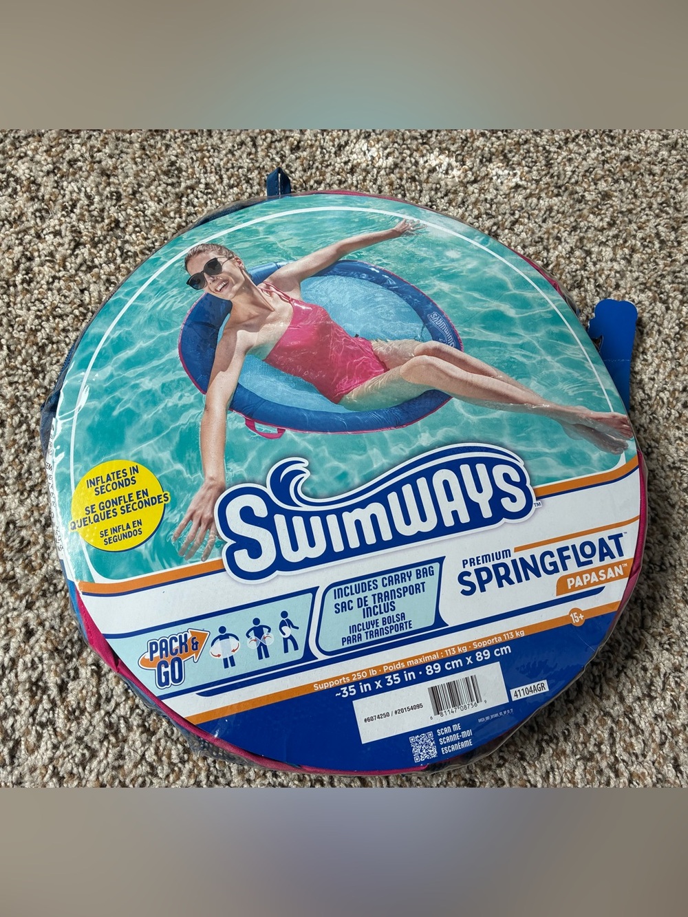 New Swimways blue & green inflatable premium spring float Suncatcher #summer